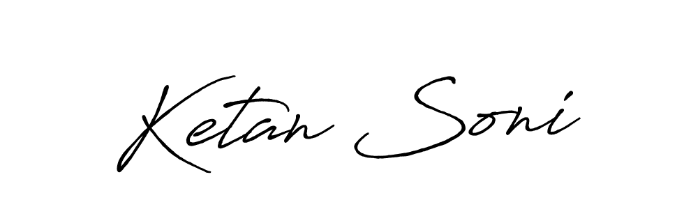 Ketan Soni stylish signature style. Best Handwritten Sign (Antro_Vectra_Bolder) for my name. Handwritten Signature Collection Ideas for my name Ketan Soni. Ketan Soni signature style 7 images and pictures png