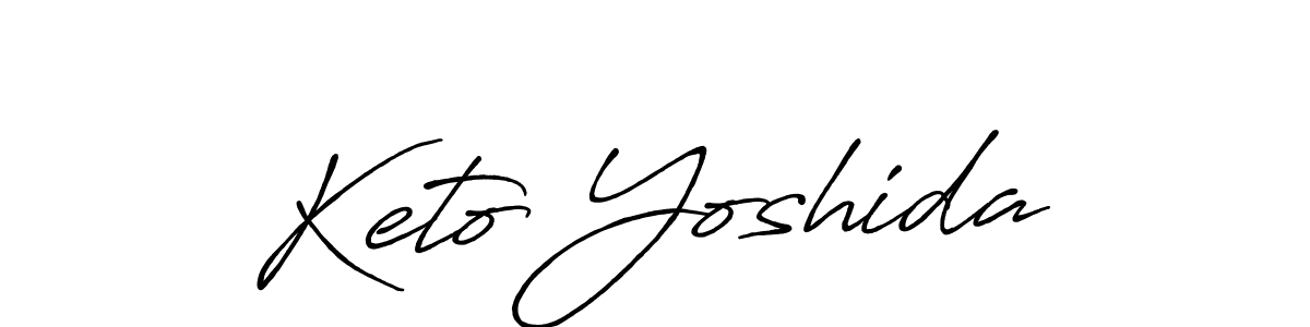 Make a beautiful signature design for name Keto Yoshida. With this signature (Antro_Vectra_Bolder) style, you can create a handwritten signature for free. Keto Yoshida signature style 7 images and pictures png