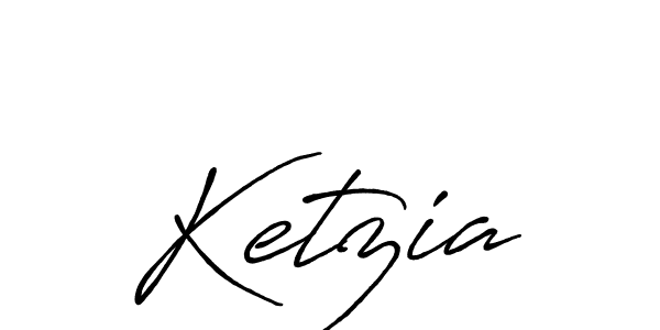 How to make Ketzia name signature. Use Antro_Vectra_Bolder style for creating short signs online. This is the latest handwritten sign. Ketzia signature style 7 images and pictures png