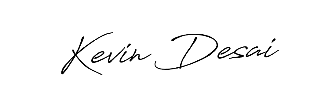 How to make Kevin Desai name signature. Use Antro_Vectra_Bolder style for creating short signs online. This is the latest handwritten sign. Kevin Desai signature style 7 images and pictures png