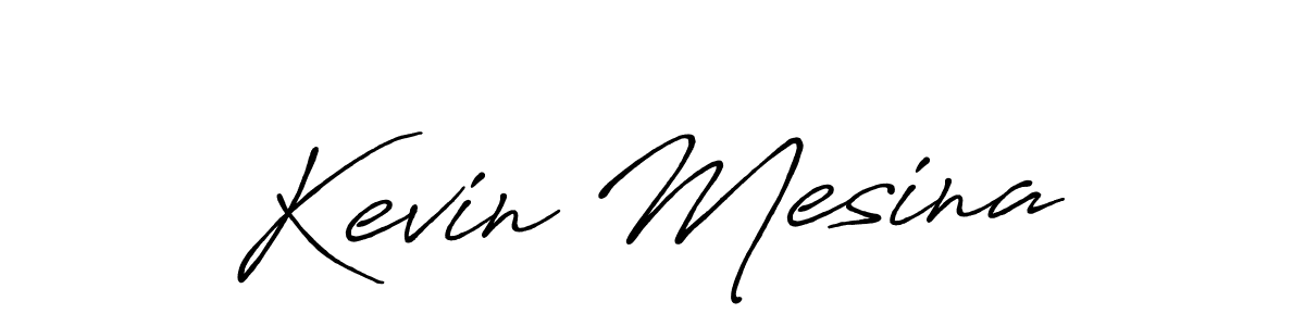 How to make Kevin Mesina name signature. Use Antro_Vectra_Bolder style for creating short signs online. This is the latest handwritten sign. Kevin Mesina signature style 7 images and pictures png