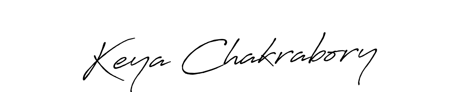 Make a beautiful signature design for name Keya Chakrabory. With this signature (Antro_Vectra_Bolder) style, you can create a handwritten signature for free. Keya Chakrabory signature style 7 images and pictures png
