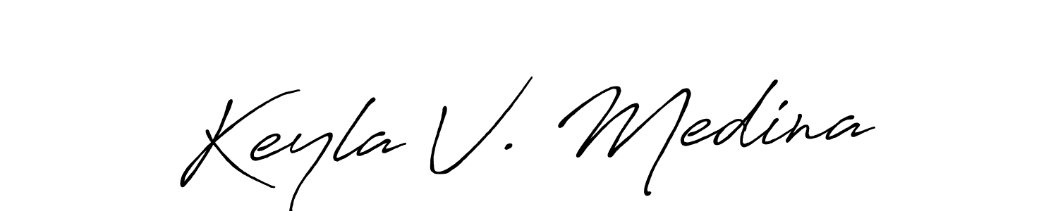 Use a signature maker to create a handwritten signature online. With this signature software, you can design (Antro_Vectra_Bolder) your own signature for name Keyla V. Medina. Keyla V. Medina signature style 7 images and pictures png