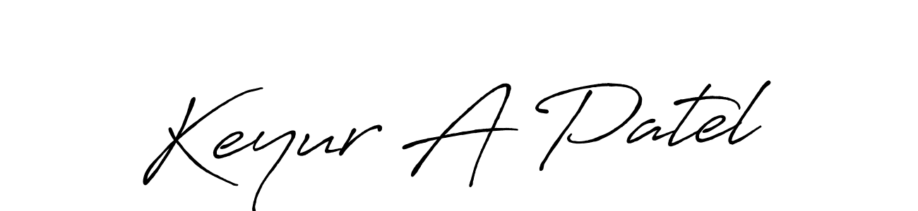 Make a beautiful signature design for name Keyur A Patel. With this signature (Antro_Vectra_Bolder) style, you can create a handwritten signature for free. Keyur A Patel signature style 7 images and pictures png