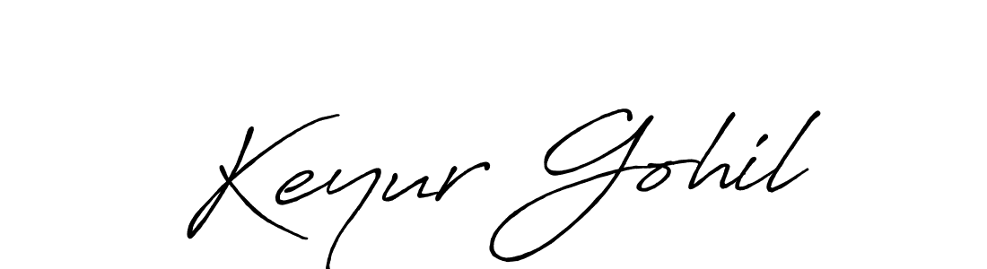 How to make Keyur Gohil name signature. Use Antro_Vectra_Bolder style for creating short signs online. This is the latest handwritten sign. Keyur Gohil signature style 7 images and pictures png