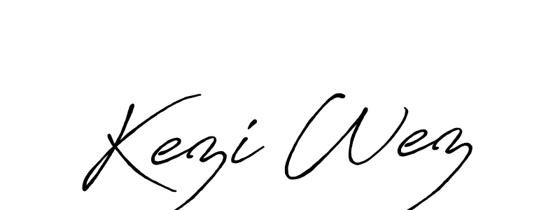 How to make Kezi Wez name signature. Use Antro_Vectra_Bolder style for creating short signs online. This is the latest handwritten sign. Kezi Wez signature style 7 images and pictures png