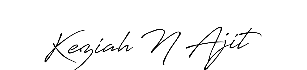 Also we have Keziah N Ajit name is the best signature style. Create professional handwritten signature collection using Antro_Vectra_Bolder autograph style. Keziah N Ajit signature style 7 images and pictures png