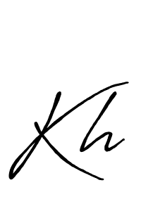 Make a beautiful signature design for name Kh. With this signature (Antro_Vectra_Bolder) style, you can create a handwritten signature for free. Kh signature style 7 images and pictures png