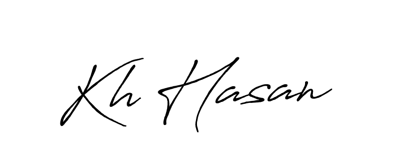 Use a signature maker to create a handwritten signature online. With this signature software, you can design (Antro_Vectra_Bolder) your own signature for name Kh Hasan. Kh Hasan signature style 7 images and pictures png