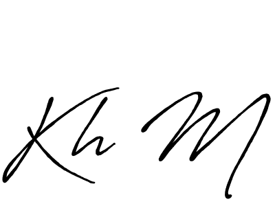 How to make Kh M name signature. Use Antro_Vectra_Bolder style for creating short signs online. This is the latest handwritten sign. Kh M signature style 7 images and pictures png