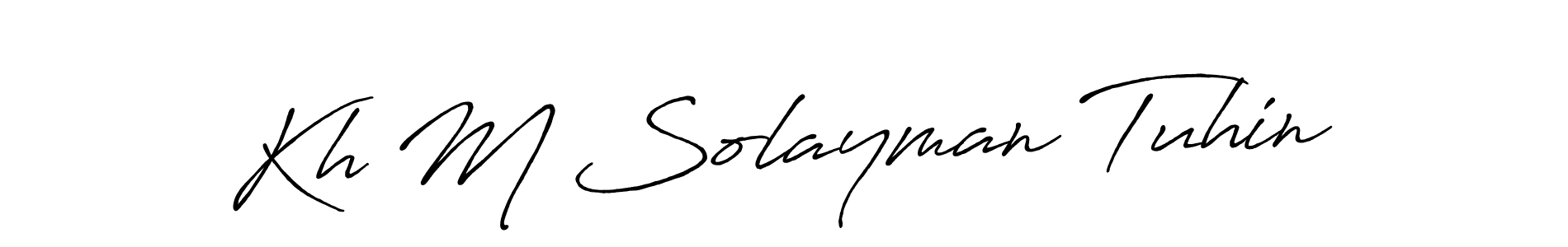 It looks lik you need a new signature style for name Kh M Solayman Tuhin. Design unique handwritten (Antro_Vectra_Bolder) signature with our free signature maker in just a few clicks. Kh M Solayman Tuhin signature style 7 images and pictures png