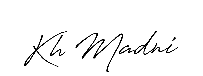 You should practise on your own different ways (Antro_Vectra_Bolder) to write your name (Kh Madni) in signature. don't let someone else do it for you. Kh Madni signature style 7 images and pictures png