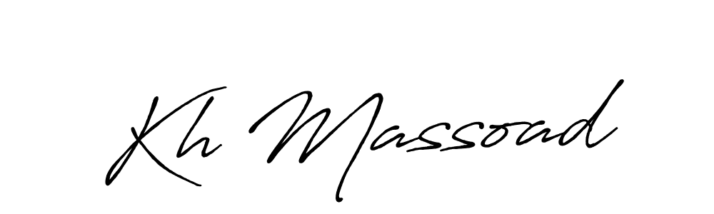 Make a beautiful signature design for name Kh Massoad. With this signature (Antro_Vectra_Bolder) style, you can create a handwritten signature for free. Kh Massoad signature style 7 images and pictures png