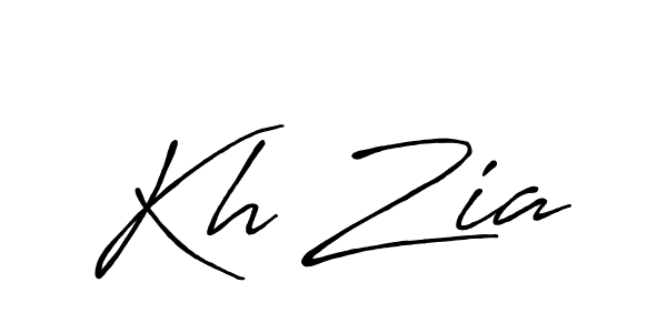 How to make Kh Zia name signature. Use Antro_Vectra_Bolder style for creating short signs online. This is the latest handwritten sign. Kh Zia signature style 7 images and pictures png