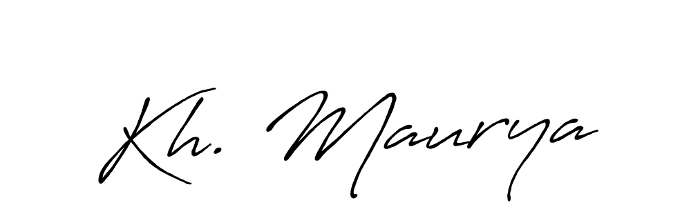 The best way (Antro_Vectra_Bolder) to make a short signature is to pick only two or three words in your name. The name Kh. Maurya include a total of six letters. For converting this name. Kh. Maurya signature style 7 images and pictures png