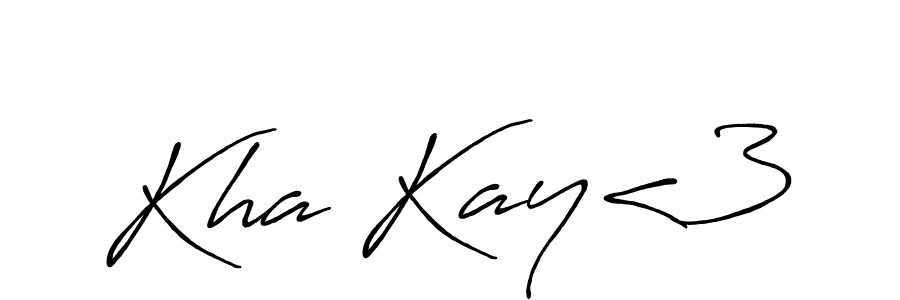 Create a beautiful signature design for name Kha Kay<3. With this signature (Antro_Vectra_Bolder) fonts, you can make a handwritten signature for free. Kha Kay<3 signature style 7 images and pictures png