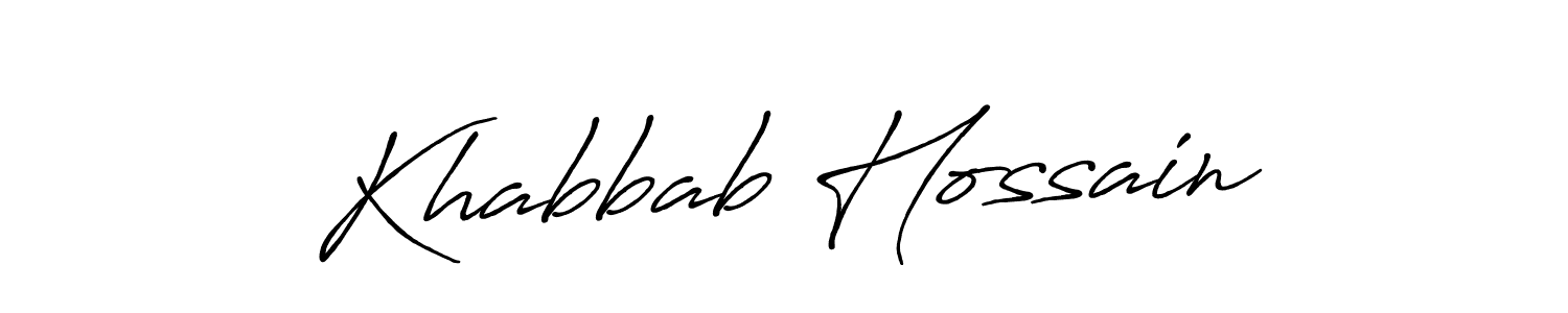 Antro_Vectra_Bolder is a professional signature style that is perfect for those who want to add a touch of class to their signature. It is also a great choice for those who want to make their signature more unique. Get Khabbab Hossain name to fancy signature for free. Khabbab Hossain signature style 7 images and pictures png
