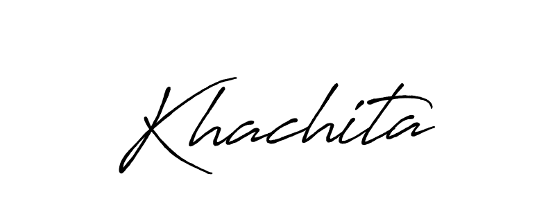Use a signature maker to create a handwritten signature online. With this signature software, you can design (Antro_Vectra_Bolder) your own signature for name Khachita. Khachita signature style 7 images and pictures png