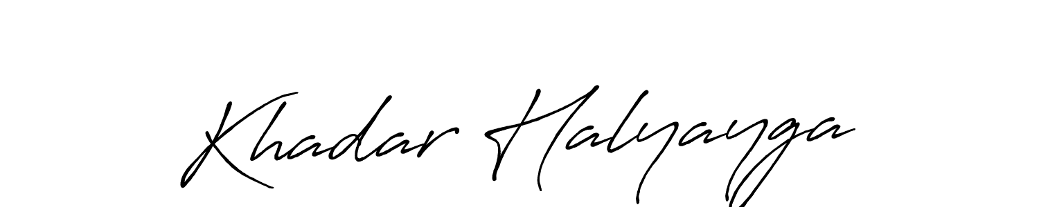 Create a beautiful signature design for name Khadar Halyayga. With this signature (Antro_Vectra_Bolder) fonts, you can make a handwritten signature for free. Khadar Halyayga signature style 7 images and pictures png