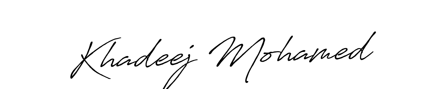 Create a beautiful signature design for name Khadeej Mohamed. With this signature (Antro_Vectra_Bolder) fonts, you can make a handwritten signature for free. Khadeej Mohamed signature style 7 images and pictures png