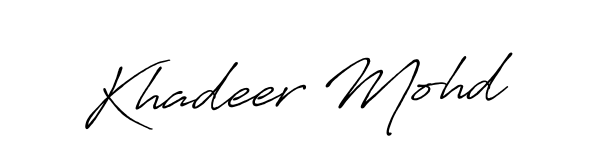 It looks lik you need a new signature style for name Khadeer Mohd. Design unique handwritten (Antro_Vectra_Bolder) signature with our free signature maker in just a few clicks. Khadeer Mohd signature style 7 images and pictures png