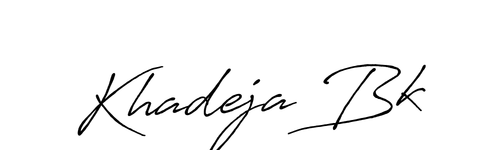 How to make Khadeja Bk name signature. Use Antro_Vectra_Bolder style for creating short signs online. This is the latest handwritten sign. Khadeja Bk signature style 7 images and pictures png