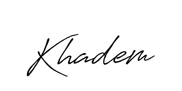 Khadem stylish signature style. Best Handwritten Sign (Antro_Vectra_Bolder) for my name. Handwritten Signature Collection Ideas for my name Khadem. Khadem signature style 7 images and pictures png