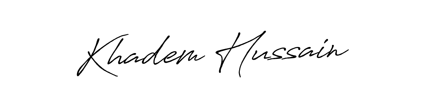 Design your own signature with our free online signature maker. With this signature software, you can create a handwritten (Antro_Vectra_Bolder) signature for name Khadem Hussain. Khadem Hussain signature style 7 images and pictures png