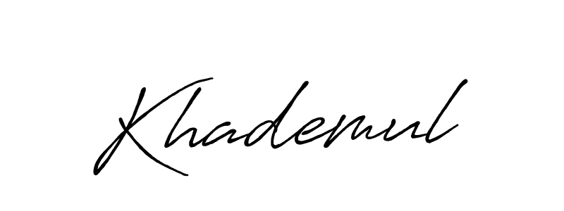 Make a beautiful signature design for name Khademul. With this signature (Antro_Vectra_Bolder) style, you can create a handwritten signature for free. Khademul signature style 7 images and pictures png