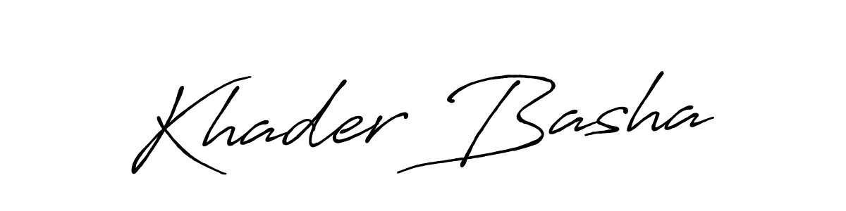 Make a beautiful signature design for name Khader Basha. With this signature (Antro_Vectra_Bolder) style, you can create a handwritten signature for free. Khader Basha signature style 7 images and pictures png