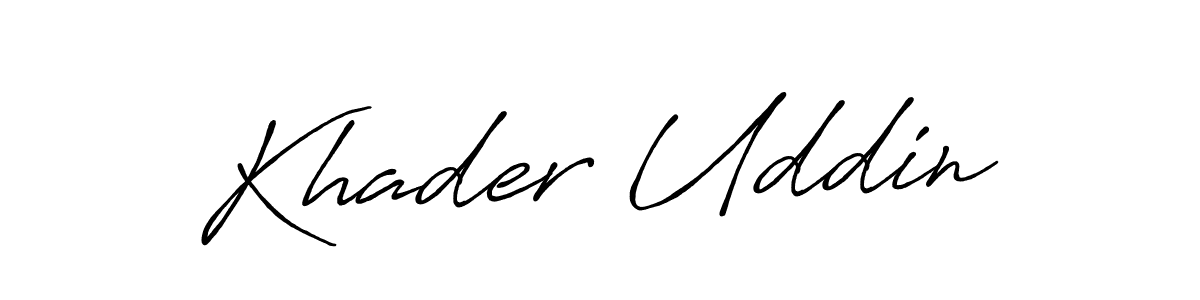 Make a beautiful signature design for name Khader Uddin. With this signature (Antro_Vectra_Bolder) style, you can create a handwritten signature for free. Khader Uddin signature style 7 images and pictures png