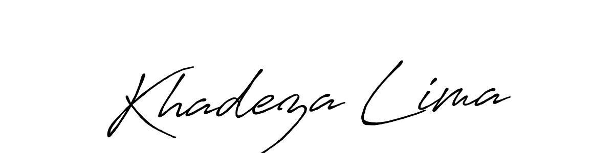 The best way (Antro_Vectra_Bolder) to make a short signature is to pick only two or three words in your name. The name Khadeza Lima include a total of six letters. For converting this name. Khadeza Lima signature style 7 images and pictures png