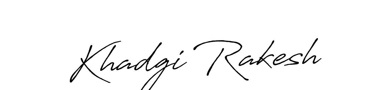Create a beautiful signature design for name Khadgi Rakesh. With this signature (Antro_Vectra_Bolder) fonts, you can make a handwritten signature for free. Khadgi Rakesh signature style 7 images and pictures png