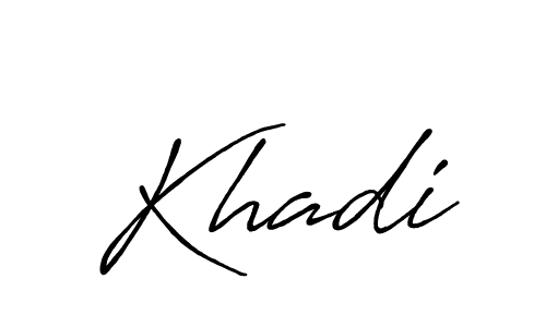 Design your own signature with our free online signature maker. With this signature software, you can create a handwritten (Antro_Vectra_Bolder) signature for name Khadi. Khadi signature style 7 images and pictures png