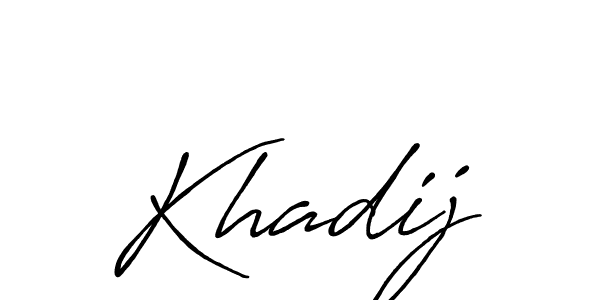 Create a beautiful signature design for name Khadij. With this signature (Antro_Vectra_Bolder) fonts, you can make a handwritten signature for free. Khadij signature style 7 images and pictures png