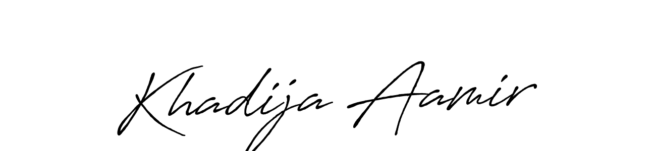 Make a beautiful signature design for name Khadija Aamir. With this signature (Antro_Vectra_Bolder) style, you can create a handwritten signature for free. Khadija Aamir signature style 7 images and pictures png