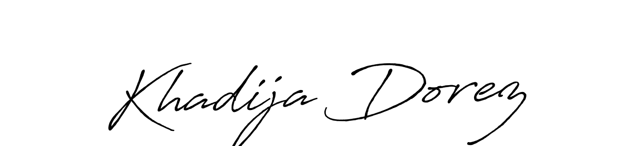 How to make Khadija Dorez name signature. Use Antro_Vectra_Bolder style for creating short signs online. This is the latest handwritten sign. Khadija Dorez signature style 7 images and pictures png