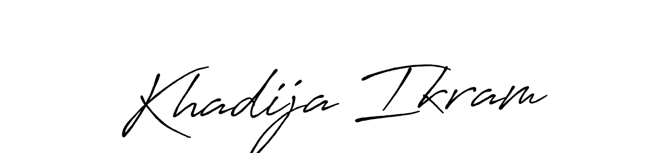 Make a beautiful signature design for name Khadija Ikram. With this signature (Antro_Vectra_Bolder) style, you can create a handwritten signature for free. Khadija Ikram signature style 7 images and pictures png