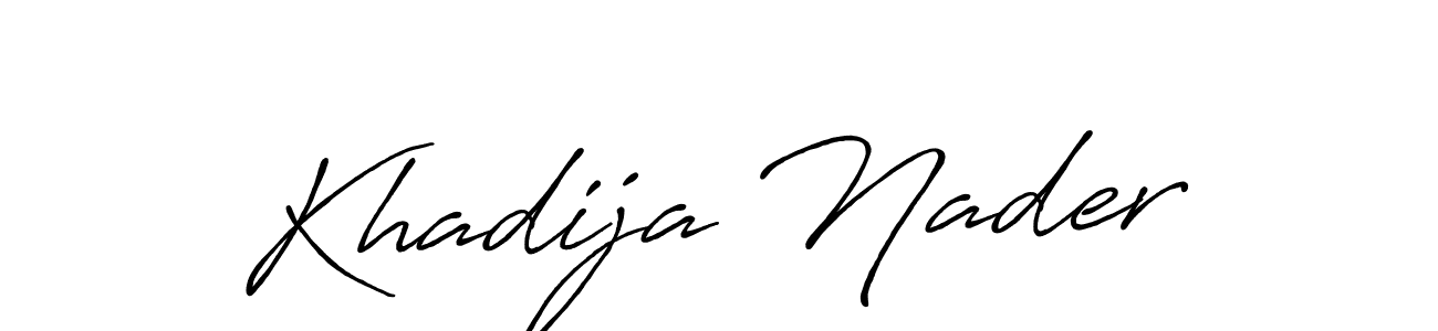 How to make Khadija Nader signature? Antro_Vectra_Bolder is a professional autograph style. Create handwritten signature for Khadija Nader name. Khadija Nader signature style 7 images and pictures png