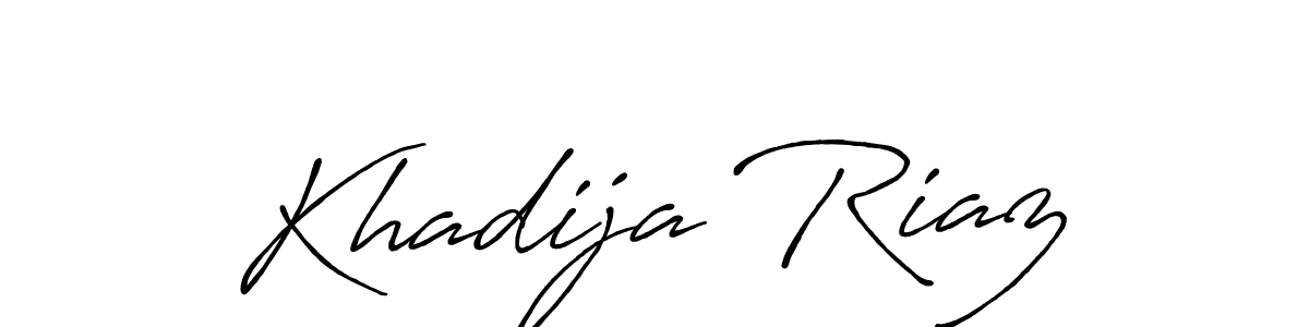 How to make Khadija Riaz signature? Antro_Vectra_Bolder is a professional autograph style. Create handwritten signature for Khadija Riaz name. Khadija Riaz signature style 7 images and pictures png