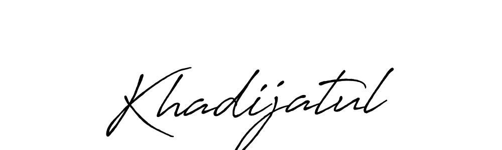 Make a beautiful signature design for name Khadijatul. With this signature (Antro_Vectra_Bolder) style, you can create a handwritten signature for free. Khadijatul signature style 7 images and pictures png