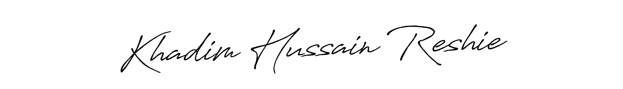 Similarly Antro_Vectra_Bolder is the best handwritten signature design. Signature creator online .You can use it as an online autograph creator for name Khadim Hussain Reshie. Khadim Hussain Reshie signature style 7 images and pictures png