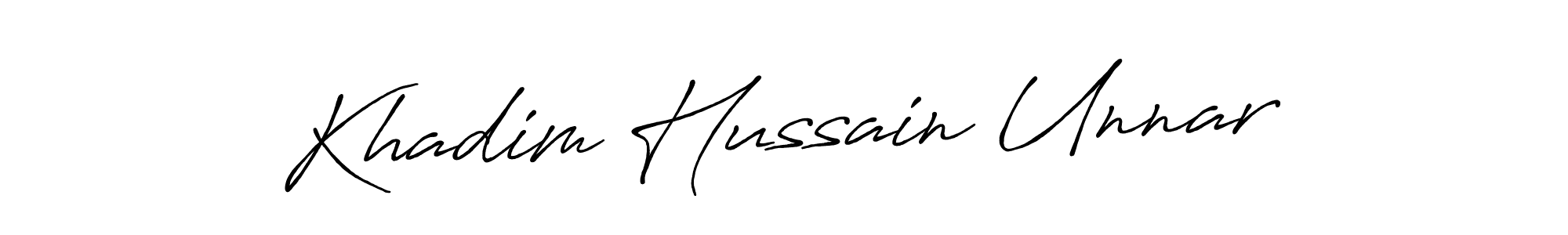 It looks lik you need a new signature style for name Khadim Hussain Unnar. Design unique handwritten (Antro_Vectra_Bolder) signature with our free signature maker in just a few clicks. Khadim Hussain Unnar signature style 7 images and pictures png