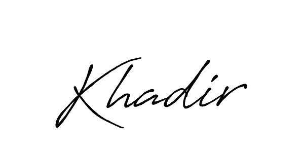 if you are searching for the best signature style for your name Khadir. so please give up your signature search. here we have designed multiple signature styles  using Antro_Vectra_Bolder. Khadir signature style 7 images and pictures png