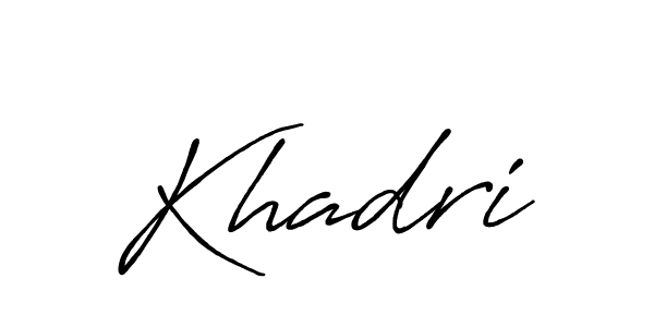 Design your own signature with our free online signature maker. With this signature software, you can create a handwritten (Antro_Vectra_Bolder) signature for name Khadri. Khadri signature style 7 images and pictures png