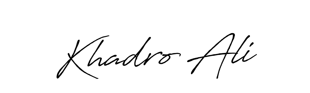 Make a beautiful signature design for name Khadro Ali. With this signature (Antro_Vectra_Bolder) style, you can create a handwritten signature for free. Khadro Ali signature style 7 images and pictures png