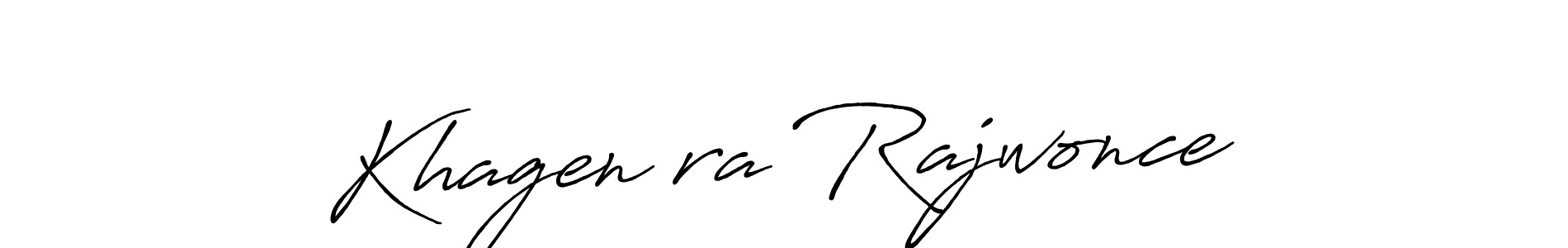 Khagenďra Rajwonce stylish signature style. Best Handwritten Sign (Antro_Vectra_Bolder) for my name. Handwritten Signature Collection Ideas for my name Khagenďra Rajwonce. Khagenďra Rajwonce signature style 7 images and pictures png