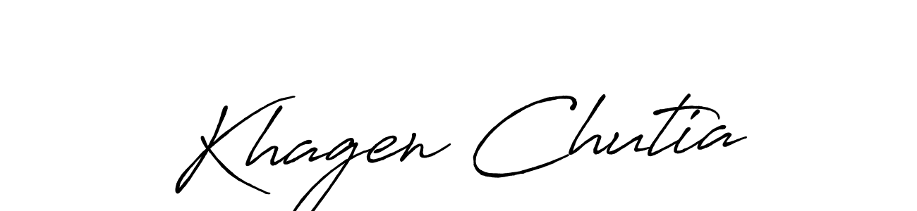 How to Draw Khagen Chutia signature style? Antro_Vectra_Bolder is a latest design signature styles for name Khagen Chutia. Khagen Chutia signature style 7 images and pictures png