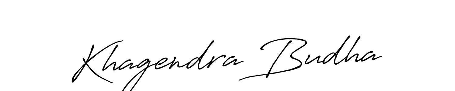 Khagendra Budha stylish signature style. Best Handwritten Sign (Antro_Vectra_Bolder) for my name. Handwritten Signature Collection Ideas for my name Khagendra Budha. Khagendra Budha signature style 7 images and pictures png