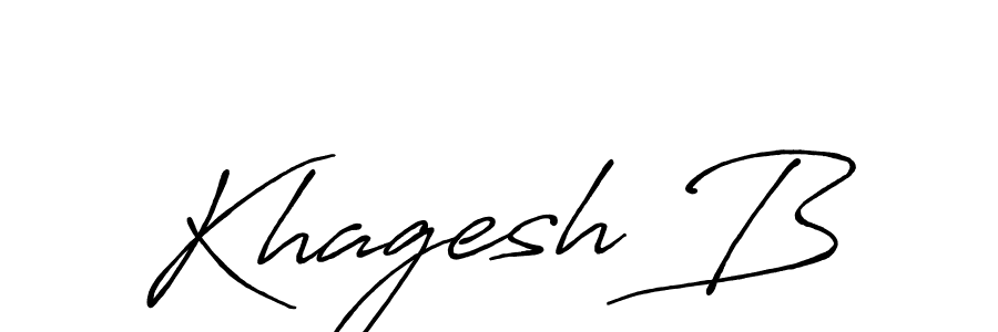 Make a beautiful signature design for name Khagesh B. With this signature (Antro_Vectra_Bolder) style, you can create a handwritten signature for free. Khagesh B signature style 7 images and pictures png